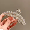 Hair Clips 2023 Elegant Wave Rhinestones Pearl Claw Hairpins Women'S Fashion Grab Clip For Girl Ornament Gifts