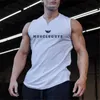 Débardeurs pour hommes Muscleguys Marque Gym Vêtements V Cou Compression Chemise Sans Manches Fitness Hommes Top Coton Bodybuilding Débardeur Workout Vest 230721
