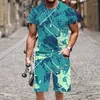 メンズトラックスーツカジュアルTシャツセットトップハラジュク面白い3Dプリント衣装夏のスポーツウェアビーチ2023半袖ファッションOネック