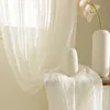 Sheer Curtains White Stripe Sheer Curtains for Living Room Soft Rich Material Linen Delicate Patio Sliding Glass Door Window Panels 230721