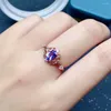Cluster Rings Vintage 925 Silver Tanzanite Ring for Daily Wear 0,7ct 5mm 7mm VVS Natural Present Girl Friend