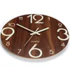 Horloges murales Horloge lumineuse 12 pouces Cuisine silencieuse en bois sans tic-tac avec veilleuses pour salon intérieur