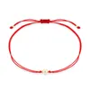 Charm Bracelets One Nice Cubic Zirconia Stone Mini Peach ForeverLove Heart Bracelet Women White Enamel Small Cute Red String Jewelry