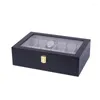 Uhrenboxen Luxus Holzuhr Black Box Schmuck Vitrine Halter Organizer für Uhren Männer Frauen Geschenke