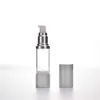 15 ml 30 ml 50 ml Lege Cosmetische Airless Fles Zilver Hervulbare Plastic Pomp Flessen voor Vloeibare Lotion Essentie