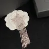 Designer Brosch för män Kvinnor Fashion Tassel Chain Star Pendant Diamond Brooches Suit Pin Clothing Smycken med låda