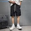 Shorts masculinos roupas de verão casuais 2023 cor sólida roupas de trabalho ao ar livre cordão solto esportes na altura do joelho calças diárias