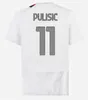 23 24 ac s Milans Quarta Pulisic Rafa Leao Soccer Maglie Ibrahimovic Giroud Brahim 2023 2024 MAGLIA MILANO UOMINI KITS KITS SCHIATTO COLLETTUA