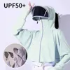 Breite Krempe Hüte Tops Frauen Hoodie Seide Atmungsaktiv Trocken Angeln Laufen Ultradünne Mantel Schnell Bildschirm Outdoor Y4o6