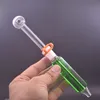 Tubo de quemador de aceite de vidrio Pyrex grueso Bobina de glicerina congelable de color Tubos de vidrio Tubos de gran tubo Puntas de clavo con tubo de quemador de aceite de vidrio macho de 14 mm Clavo de cuarzo Banger