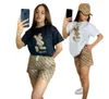 Designer Dames Trainingspakken Kleding g Print Katoen Korte mouwen T-shirts en shorts Tweedelige Damesoutfits Sportpakken Maat S ~ xxl