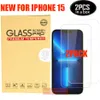 2 PACK 2.5D Glas Telefoon Screen Protector voor iPhone 15 14 13 12 11 Pro max mini XR XS 6 7 8 Plus iphone15 gehard Glas Samsung a14 a24 a34 a54 2pack in doos