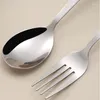 Dinnerware Sets Portable Wheat Straw Stainless Steel Cutlery Set Chopsticks Spoons Forks Travel Cafeteria Tableware Gifts Table
