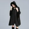 Women's Knits Hooded Autumn Winter Imitation Fur Collar Shawl Loose Lazy Style Woolen Women Cardigans Jacket