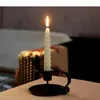 Candle Holders Metal Mat Black Cup Design Candlestick na imprezę w kościele w kościele Wedding Holder (2PC)