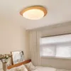 Deckenleuchten, moderne chinesische Eisen-LED-Lampe, Schlafzimmer, Wohnzimmer, Dekor, warmes Weiß, dimmbare Beleuchtung, Holzmaserung, 580 mm Fassung