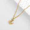 Small Anchor Pendant Chain for Women Men 18k Gold Color Fashion Hip Hop Jewelry Gift
