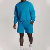 Herrtröjor par kläder streetwear svettdräkt set tom bomullsdräkt gym logotyp fleece hoodie män shorts uppsättningar i jogging slitage