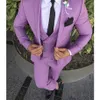 تخصيص العريس Tuxedos Groomsmen Lavender Vent Vate Slim Suits Fit Man Suit Wedding Men's Suits Bridegroom Bants Ves261o