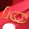 Bangle Women Bracelet Adjust Size Simple Classic Real 18k Gold Color Solid Wedding Party Jewelry Gift Dia 60mm