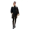 Street Fried de Down Fried Women Handsome Taest Tie Black Liner Rex Fur Locomotive Pu Leather Cotton-Padded Veste Femme