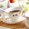 Cups Saucers Flower European Porcelain Coffee Cup Luxury China High With Spoon Tazas De Ceramica Creativ Ceramic Mug Canecas 50