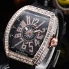 Высококачественные ледяные мужские часы Quartz Движение Diamond Case Case Collection v45 Резиновый ремешок розовое золото повседневные наручные часы 303f