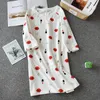 Women's Sleepwear Summer Sleepshirts Comfortable Printed Lips Cotton Long Skirt Home Nightgowns Round Neck Nightdress Thin Section