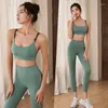 Actieve sets Yogapak Sexy professionele sportbeha High-end sneldrogend afslanken Fitness Cover-up tweedelige set