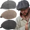 Berets vintage wełna sboy hats men retro street szczyt ośmioboczny unisex dziki swobodny brytyjski brzegi jesienne zima