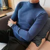 Erkek Tişörtleri İngiliz Tarzı Marka Giyim Erkekler Yüksek Kaliteli Uzun Kollu T-Shirtler/Erkek Sonbahar Kış Sıcak Eğlence Tişört Plus Boyutu Tutun