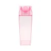 UPS 500ml Milk Box Plastic Milk Carton Acrylic Water Bottle Clear Transparent Square Juice Bottles for Outdoor Sports Travel 7.23