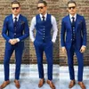 Costume trois pièces bleu Royal pour hommes, costume de mariage, bon marché, Tuxedos de marié, coupe cintrée, sur mesure, costume de fête formel, veste Pan292B, 2018