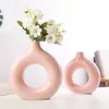 Vases Creative Ceramic Vase Ornament Living Room Geometric Shape Dining Table Surface Entrance Furniture Decorative