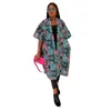 Kadın Trençkotları Kısa Kollu V Yastık Baskılı Gevşek Fashion Street Casual Ceketler 2023 Tcartoon Çiçek Trend Hırka Sonbahar Uzun Ceket