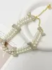 Choker Exquisite Pearl Bone Double Layer Fashion Necklace Bracelet