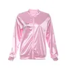 Damen-Jacken, Basic-Mäntel, solider Trainingsanzug für Damen, Jacke, Damen-Retro-Jacke, Damen-Kostüm, Grease-Kostüm, Rosa, 230721