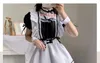 Anime fransk piga förkläde lolita fancy klänning cosplay costume päls katthandskar strumpor