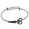 Bracelet cisaille ciseaux empilable ouvert réglable Bracelet en fil extensible pour coiffeur couturière cisaillement manchette