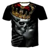 Männer T-Shirts Schwarz Mode Sommer T-shirt Männer 2023 3D Schädel Druck T-Shirt Atmungsaktive Streetwear Spleißen Hemd XXS-6XL