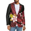 Abiti da uomo Polinesiano Tribale Samoano Totem Tatuaggio Samoa Stampe Stile Moda Slim Giacca da lavoro Casual Blazer con scollo a V Cappotto