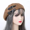 Berets Girl Punk Beret Hat Goth Preppy Style Women Hair Accessories Fashion Beanie JK Summer Breathable Gothic Lolita Hats Cap