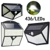 436 Led Solar Flood Lamp Bewegingssensor Wandlamp Buiten Waterdicht Tuin Beveiligingslampen Loodverlichting Tuindecoratie Landschap 212 Led Human Sensing Street Light