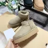 مصمم أحذية للنساء أستراليا الثلج الحذاء النسائي تسمان تازن Slippers Mini Bandies Booties Winter Suede Wool Shoes Ladies Warm Australian Fur Cogle Bootes