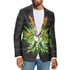 Män kostymer polynesiska tribal hawaiian totem tatuering hawaii tryck stil man blazer slim jacka mode en knapp kontorskläder