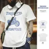 T-shirts pour hommes Maden Workwear Rétro Moto Graffiti Imprimer Manches Courtes Mince Col Rond Petit Marché T-shirt 2023 Summer Graphic Tees