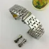 Kits de réparation de montre Bracelet en acier inoxydable Boucle papillon 12 mm Entre or rose 14 mm Sept perles 18 mm 20 mm