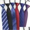 Cravates Hommes Cravate À Glissière Mode Paresseux 8 Cm Cravate D'affaires Pour Homme Maigre Mince Étroit Marié Robe De Soirée De Mariage Cravates Presen Dhkmj