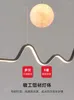 Wall Lamp Restaurant Chandelier Simple Modern Designer 3D Moon Long Bar Table