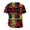 Männer T Shirts Männliche T-Shirts 2023 Casual Einfache Geometrische Druck Camiseta Farbe Block Kurzarm Tops Camisetas De Hombre